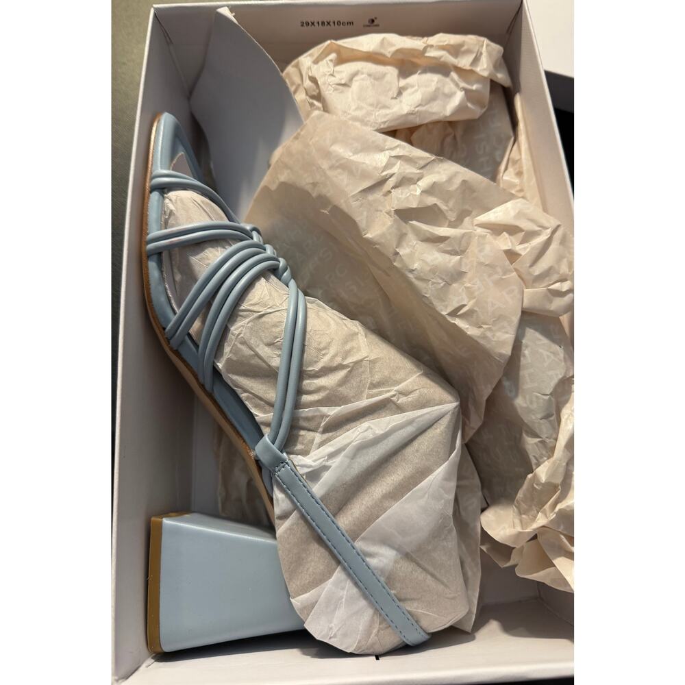 NEW Marc Fisher Women's Magnify 2 Open Toe Block Heel Sandals Powder Blue Size 8 - Picture 10 of 12